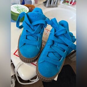 Puma Kids Vibrant Blue and Lime Sneakers